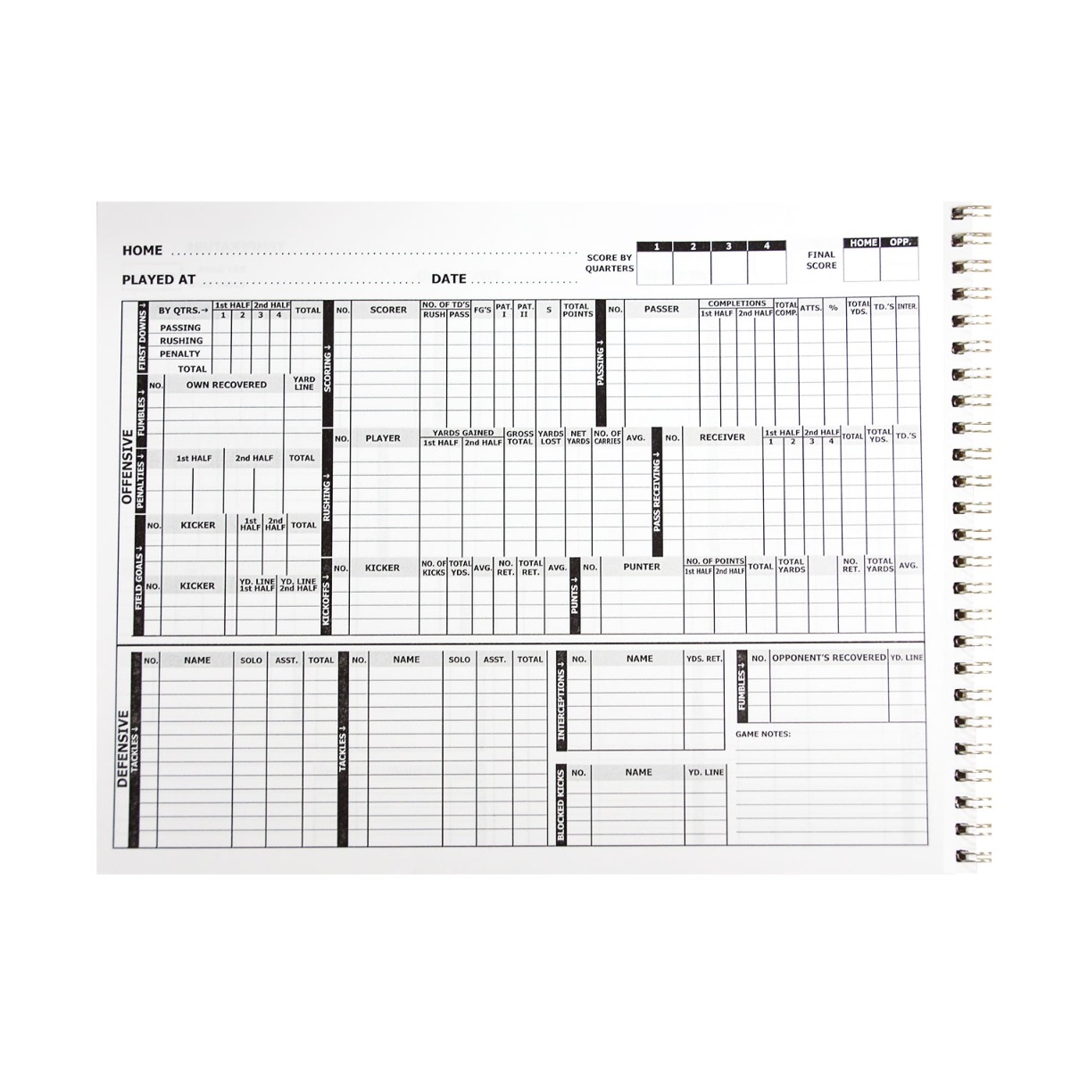 Accuscore Football Scorebook - Thumbnail 2