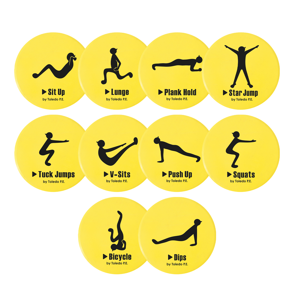 Poly Fitness Spots Set of 10