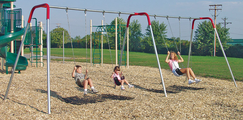 Bipod Swing Set Covering 8'x31'. 6 Seats