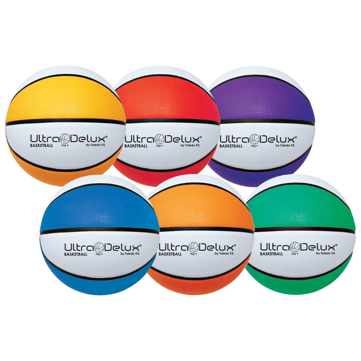 Ultra Delux Intermediate Basketballs  6-Colorz Set