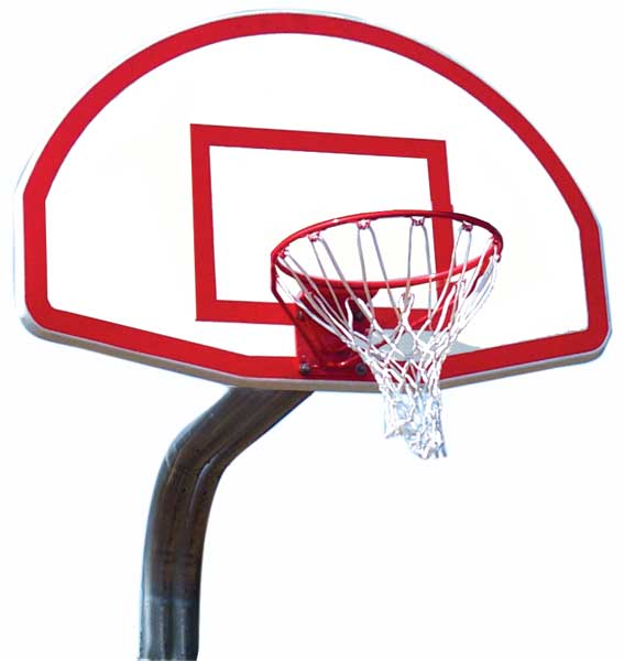 Heavy Duty Bent Basketball Post-Galvanized.-Nylon Net-4' Ext.
