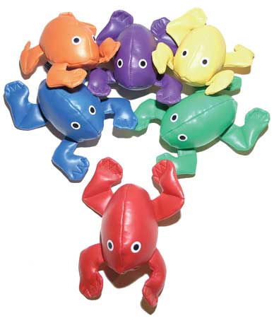 VInyl Bean Bag Frogs 6-Colorz Set