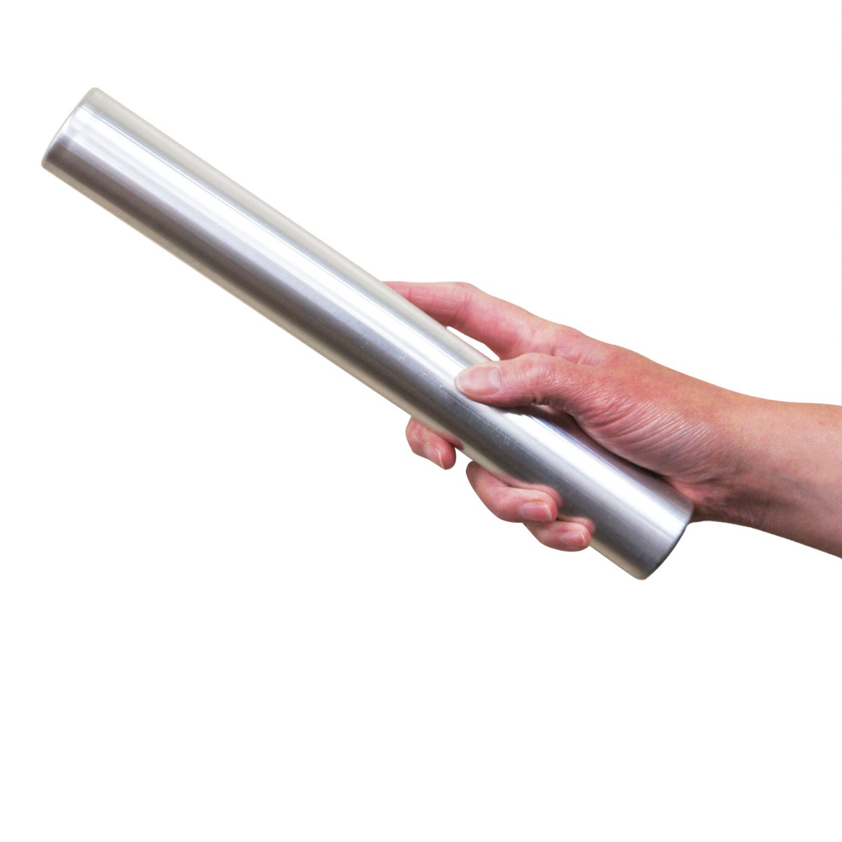 Silver Aluminum Track and Field Relay Baton