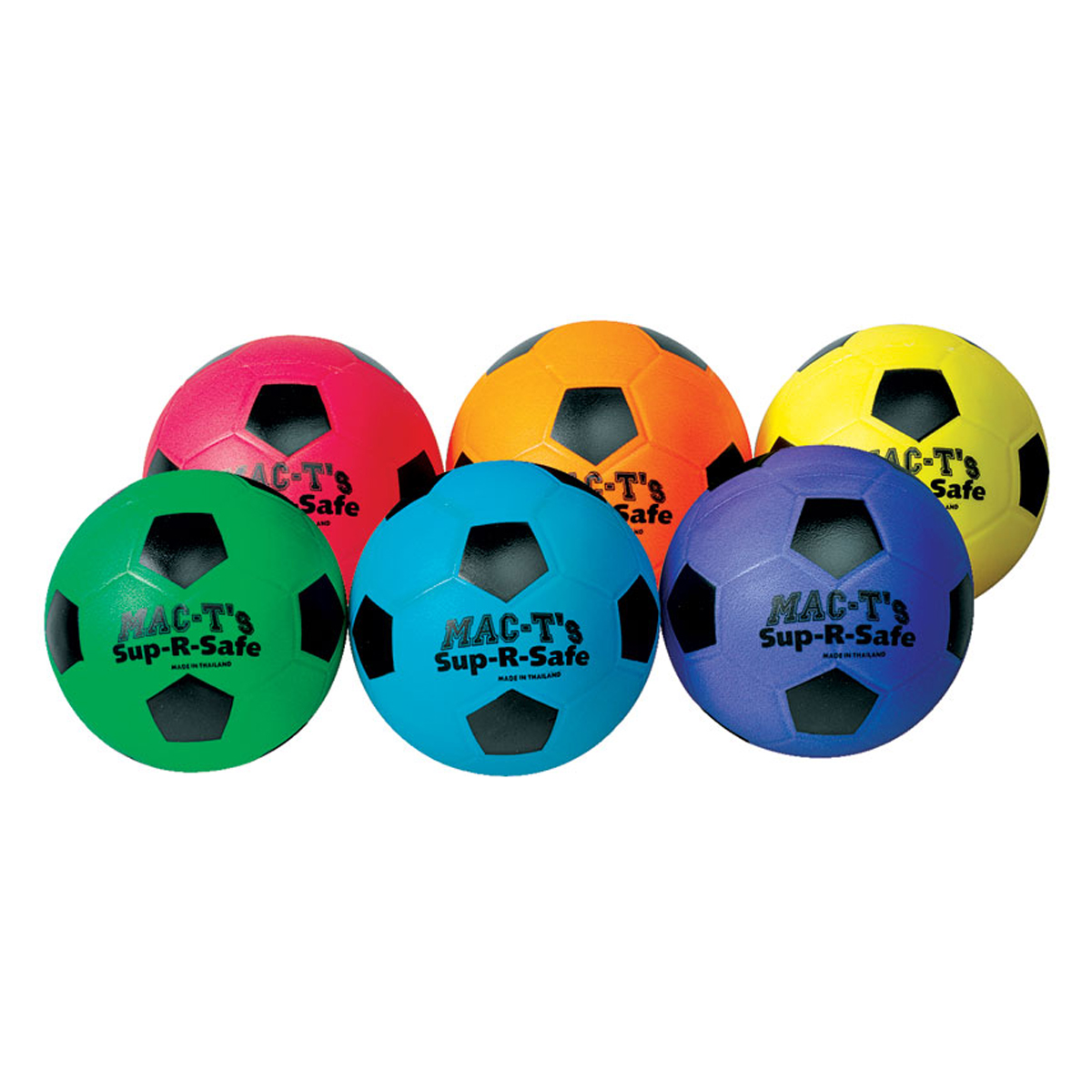Sup-R-Safe 6" Soccerballs  6-Colorz Set