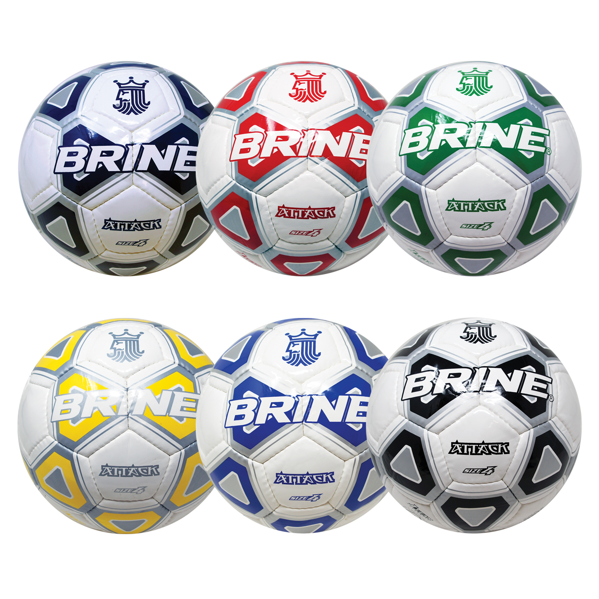 Brine Attack Syn. Leather Soccer Balls-Size 4