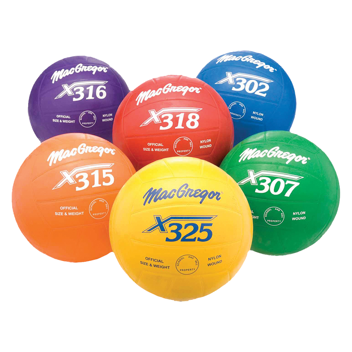 MacGregor Official Size Volleyball  6-Colorz Set