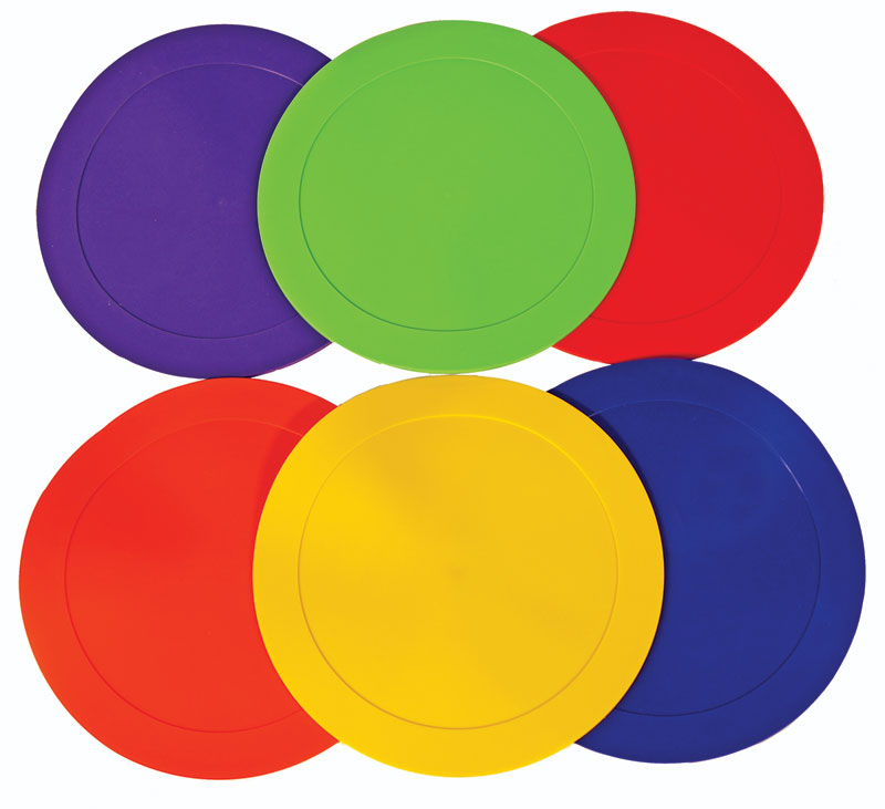 9" Economy Spot Floor Marker Set of 6 in 6-Colorz