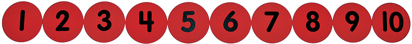 Poly Numbered Markers 1-10 Red