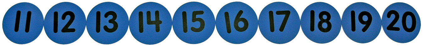 Poly Numbered Markers 11-20 Blue