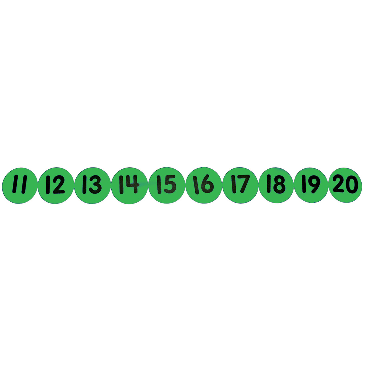 Poly Numbered Markers 11-20 Green