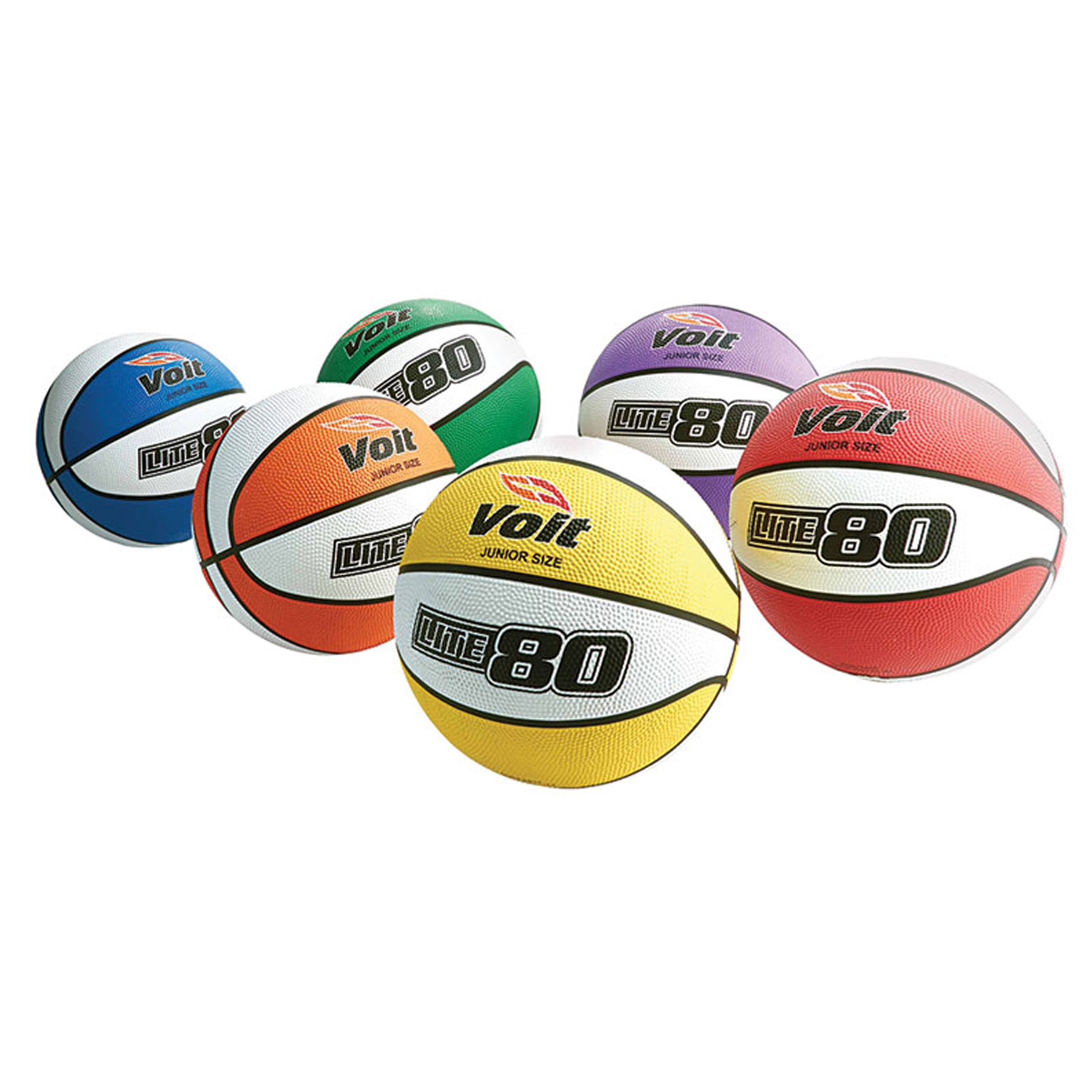 Lite 80 Rubber 27.5" Junior Basketball 6-Color Set