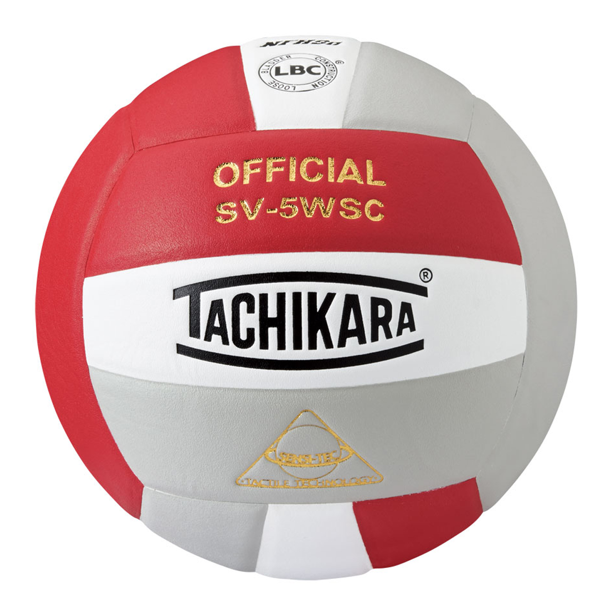 Tachikara SV5WSC Composite Volleyball-Scarlet, White & Silver