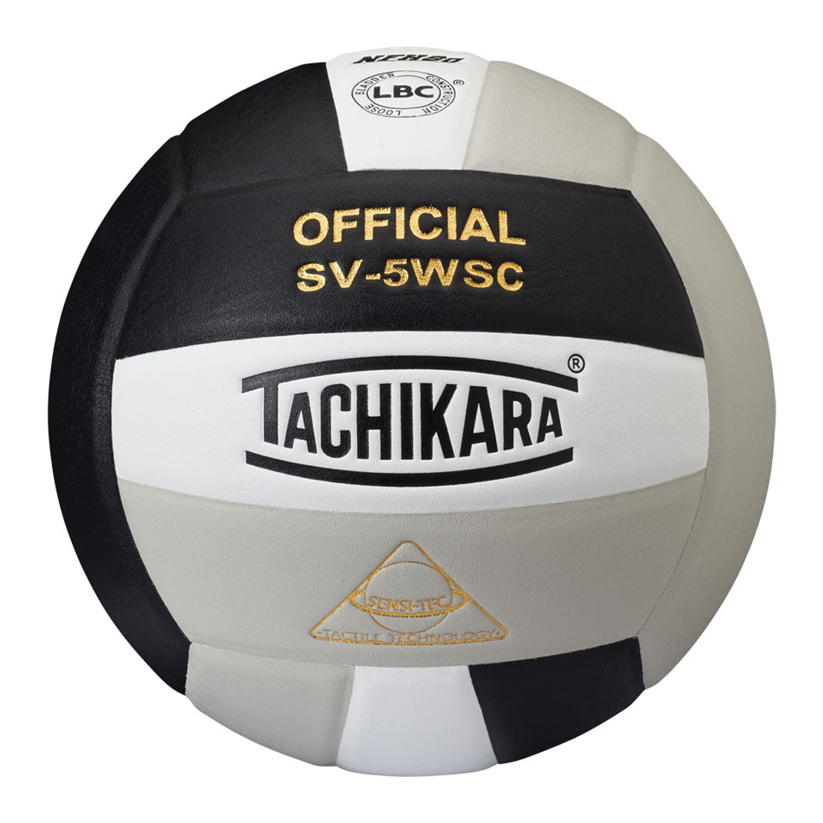 Tachikara SV5WSC Composite Volleyball-Black, White & Silver