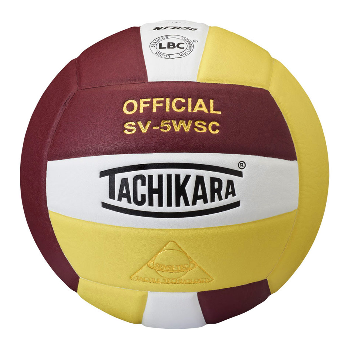 Tachikara SV5WSC Composite Volleyball-Cardinal, White, Vintage-Gold