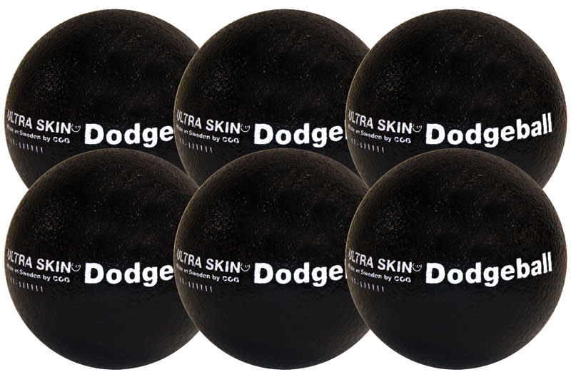 Ultra Skin  6 1/4" Latex Free Dodgeballs pk of 6 Black