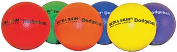 6 1/4" Latex Free Ultra Skin Dodgeball 6-Colorz Set