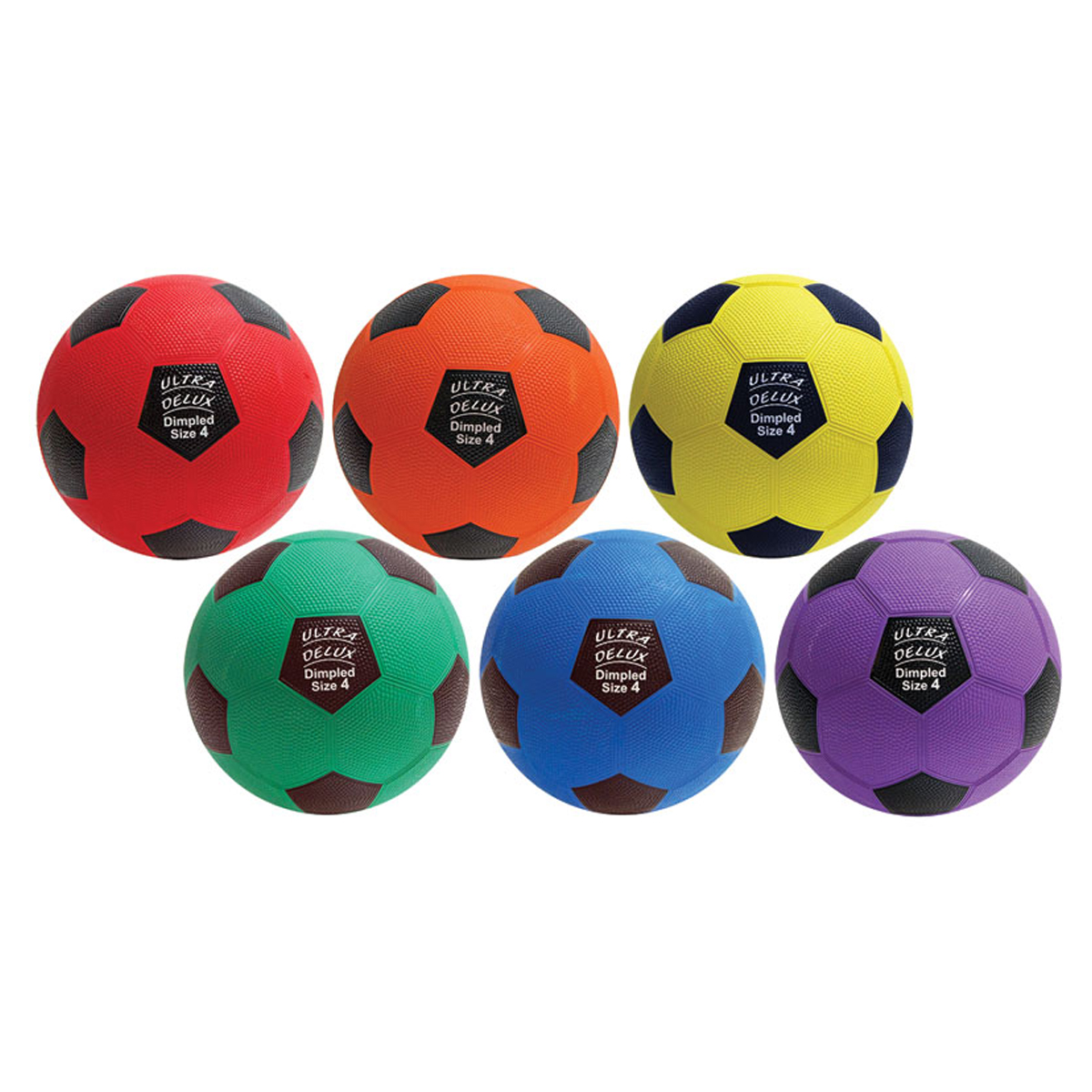 Ultra Delux Dimpled Soccer Balls 6-Colorz Set