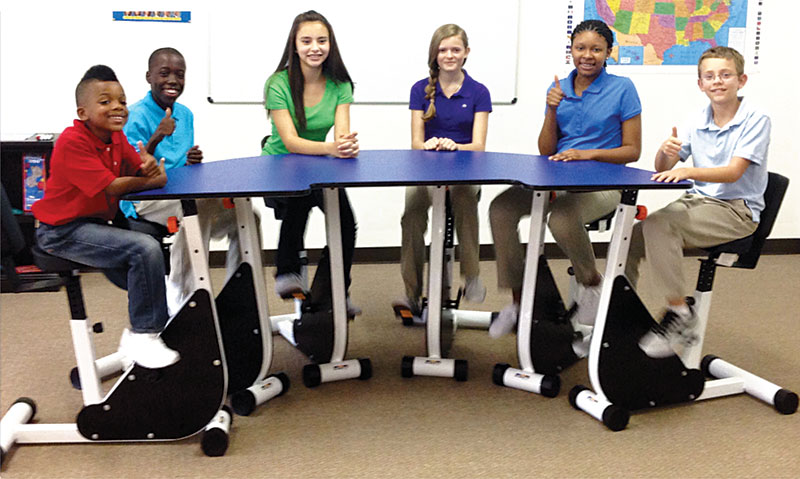 Pedal Desk (Half-Moon) - 5-person