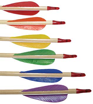 26" Port Oxford Cedar Archery Arrows-set of 72 in 6-Colorz