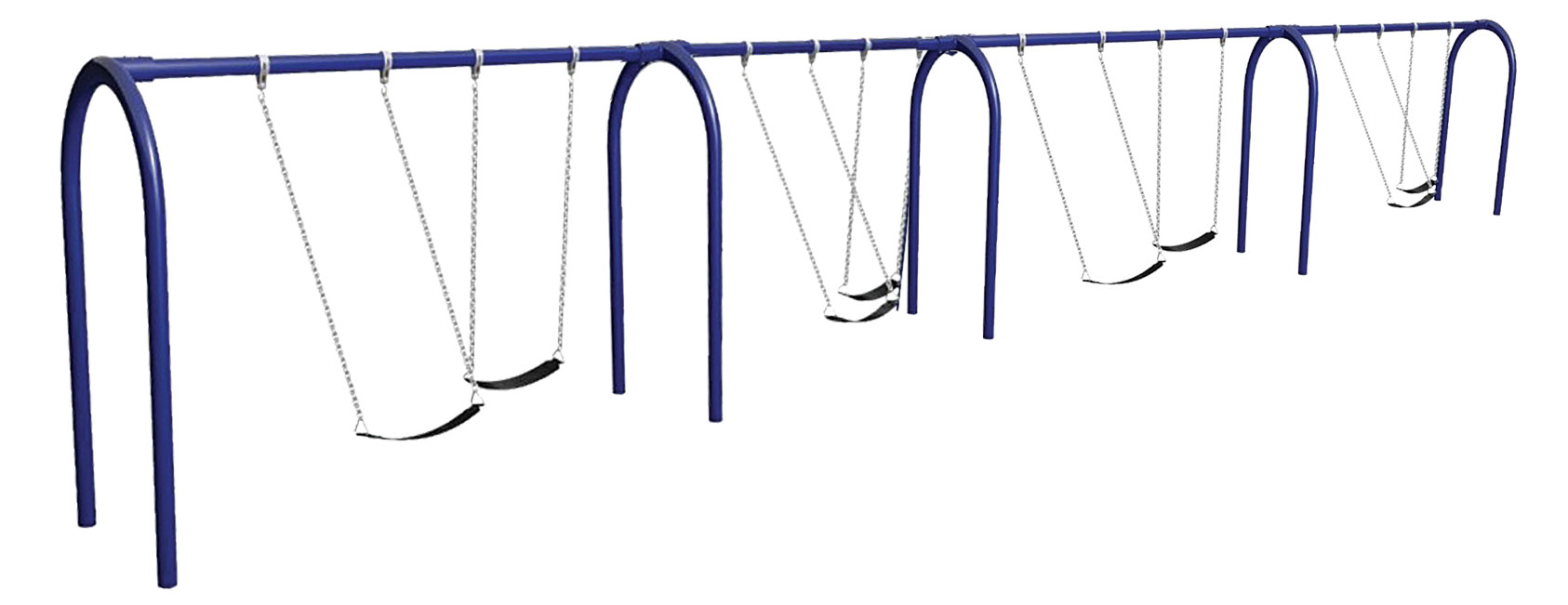 8'H Arch Post 4-Bay Blue Swing Sets