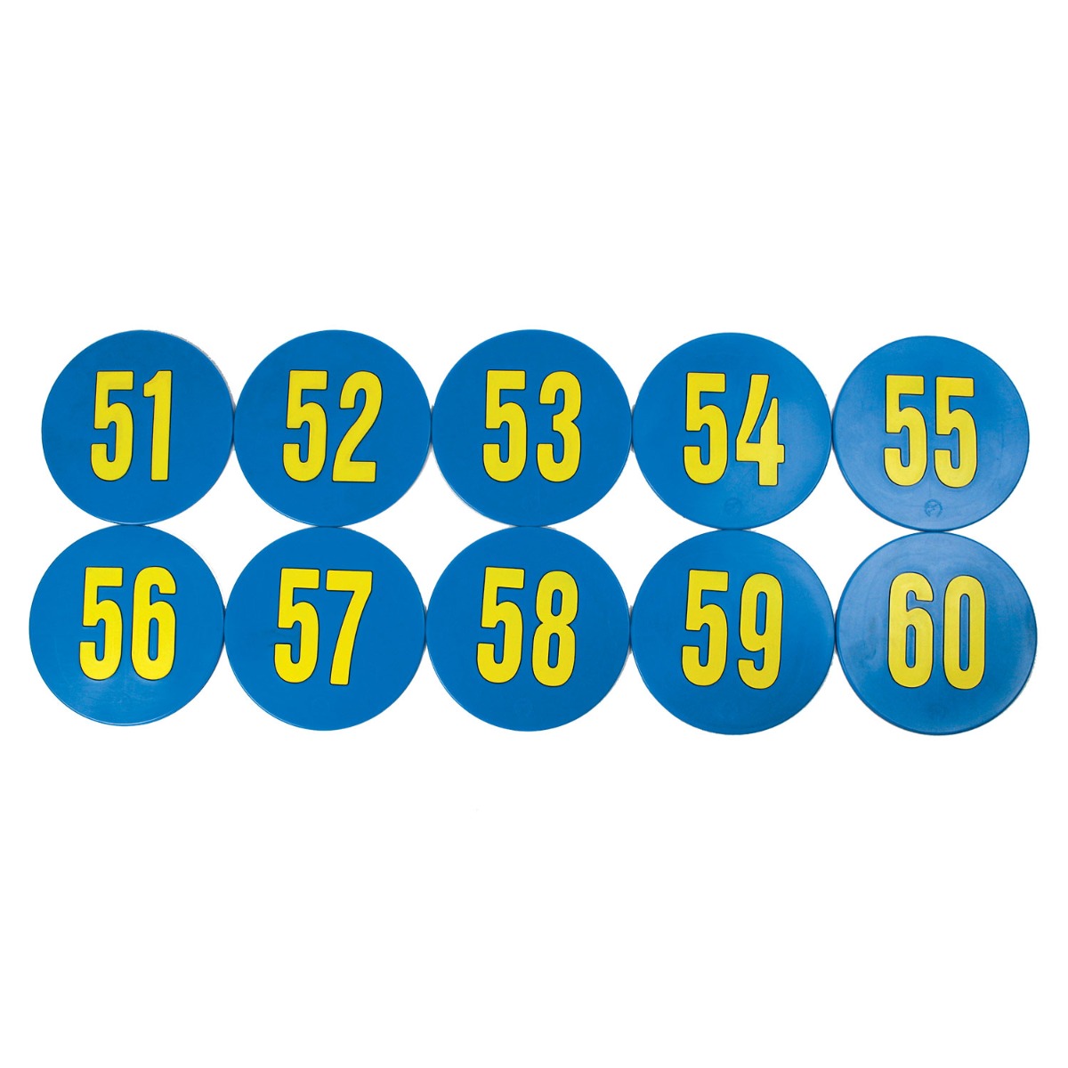 Numbered 9 Inch Poly Spots (51 - 60)